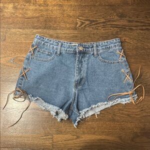 Denim Lace-Up Women Shorts